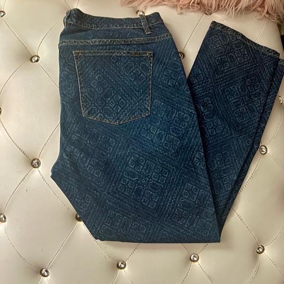 Lauren Ralph Lauren Blue Diamond Print Modern Skinny Medium Wash Size 16 - Picture 8 of 14